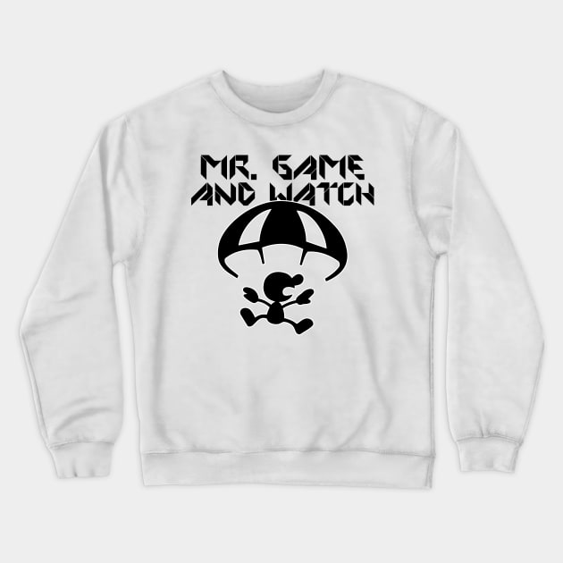 Mr. Game and Watch (Black Text) Crewneck Sweatshirt by VicAnderson